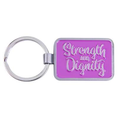 Strength And Dignity Metal Key Ring - Proverbs 31:25