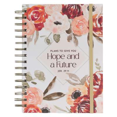 Plans To Give You Hope and a Future Chunky Hardcover Wirebound Journal with Elastic Closure